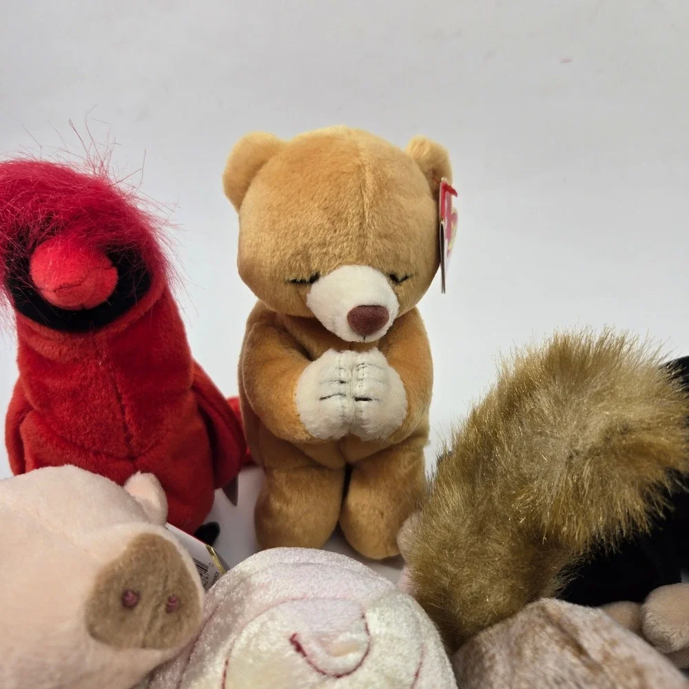 Ty Beanie Babies Lot Swirly Snail Stretch Ostrich Nuts Squirrel Mac Monkey Hope